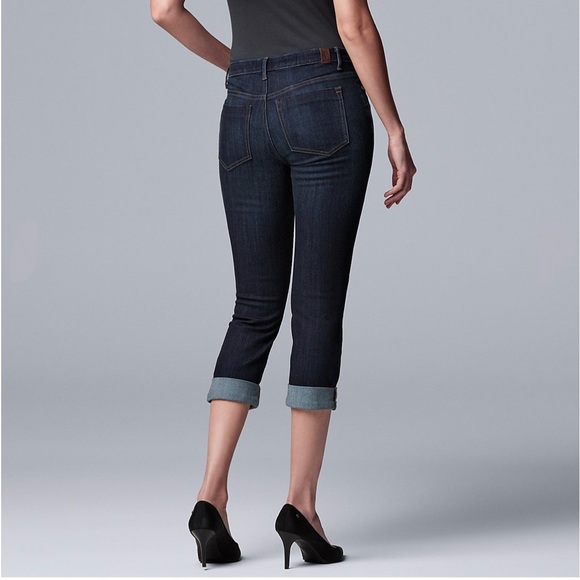 Women's Simply Vera Vera Wang Cuffed Capri Jeans - Picture 2 of 16